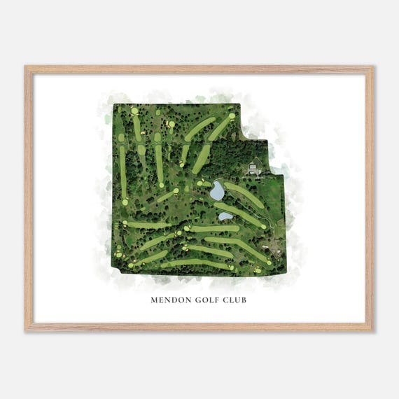 Mendon Golf Club In Mendon New York Classic Watercolor Map Golfer Gift Golf Wall Art Golf Poster Print Course Layout