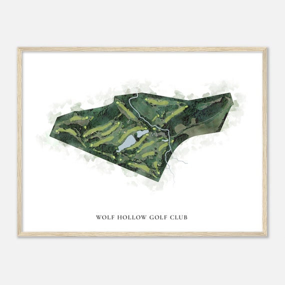 Wolf Hollow Golf Club Missouri Classic Watercolor Map Golfer Gift Golf Wall Art Golf Poster Print Course Layout