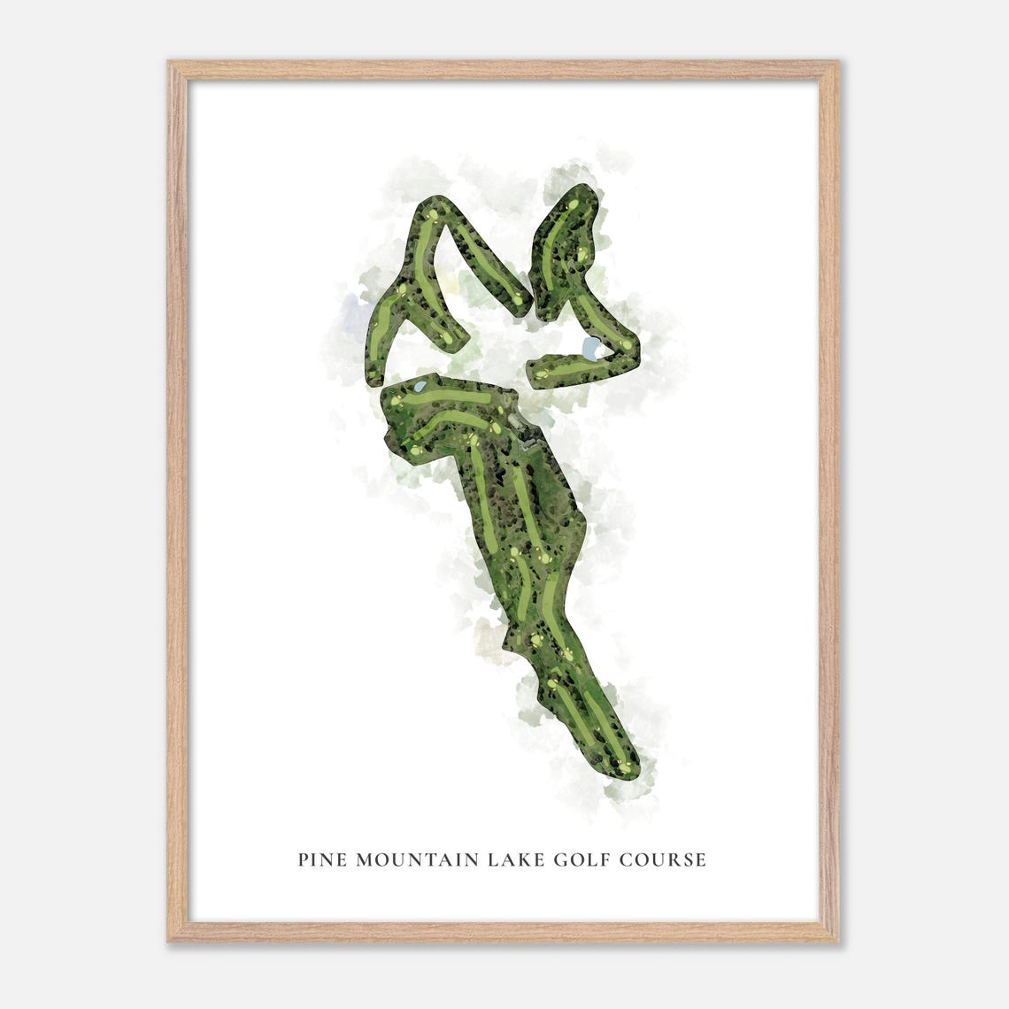 Pine Mountain Lake Golf Course Classic Watercolor Map Poster - Image 6