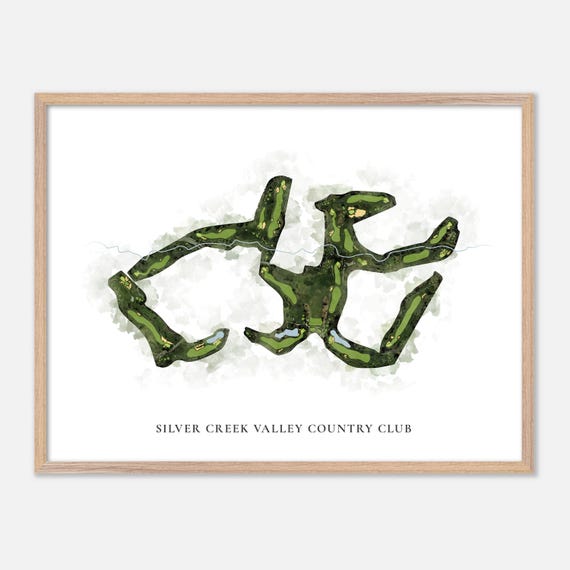 Silver Creek Valley Country Club In San Jose California Classic Watercolor Map Golfer Gift Golf Wall Art Golf Poster Print