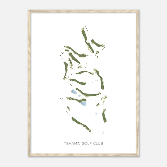 Tehama Golf Club California Modern Watercolor Map Golfer Gift Golf Wall Art Golf Poster Print Course Layout