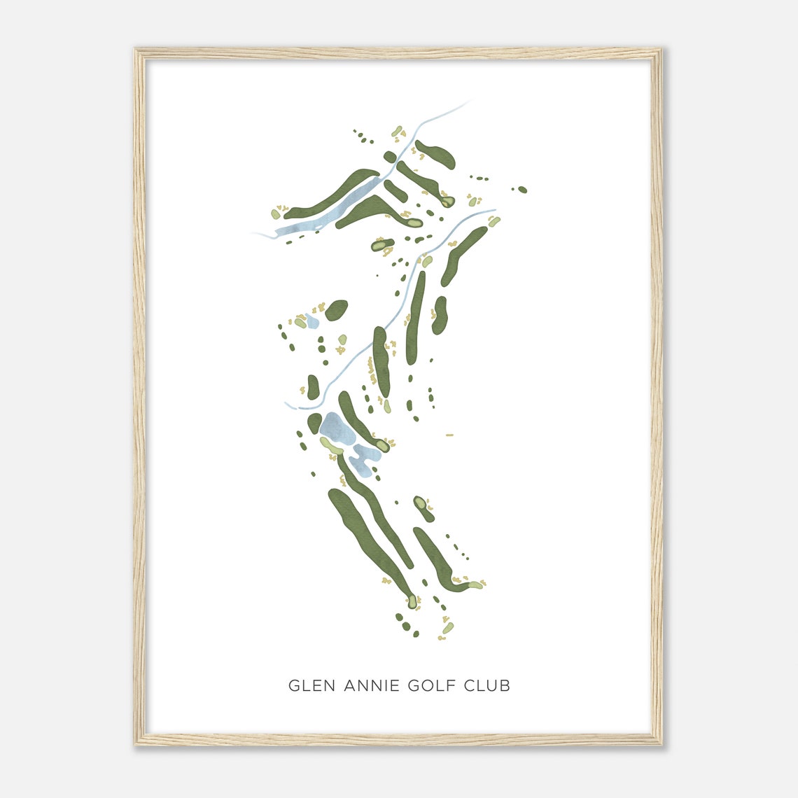 Glen Annie Golf Club Watercolor Map Golfer Gift Poster Artwork - Image 2