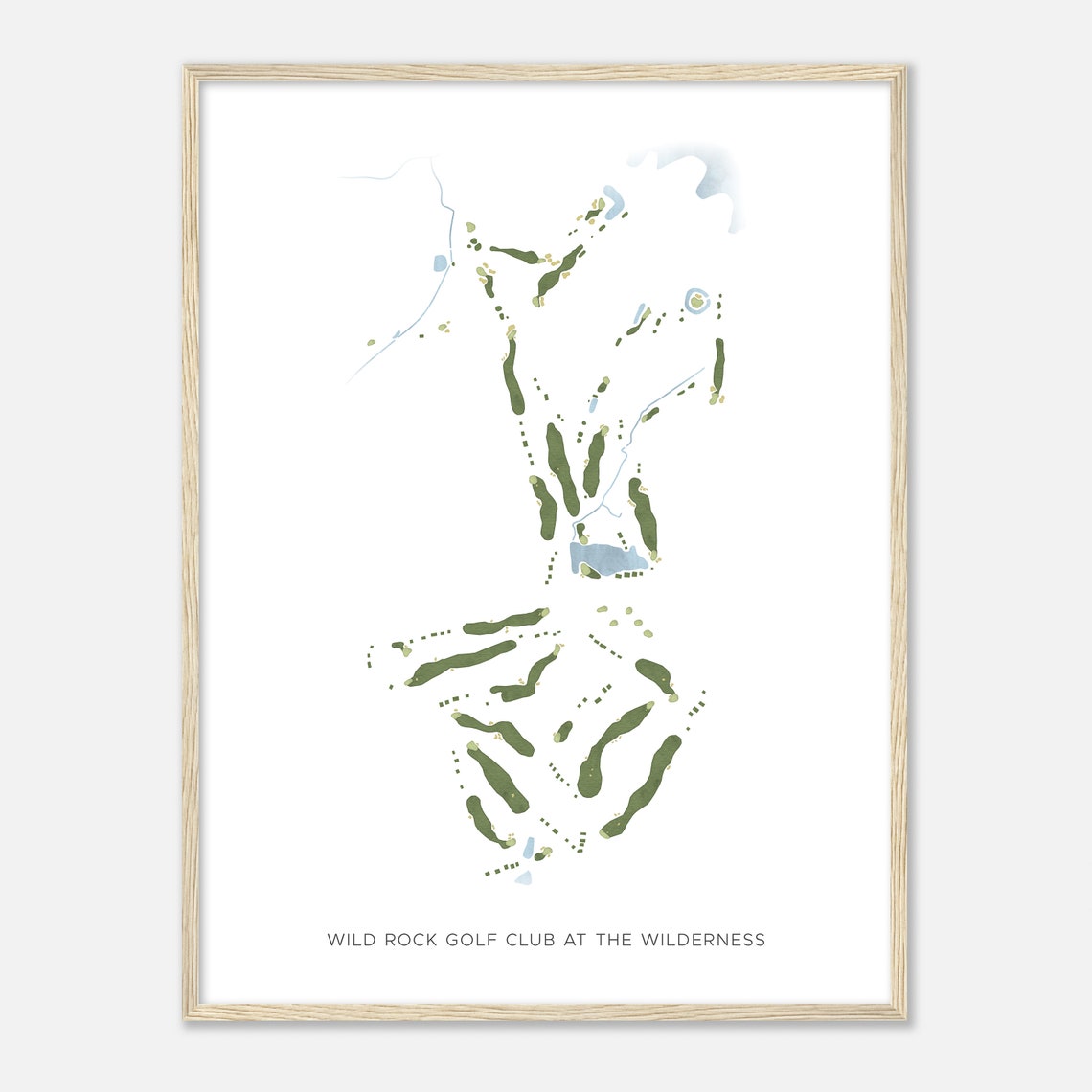 Wild Rock Golf Club at the Wilderness Wisconsin Watercolor Map Poster