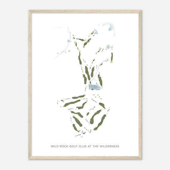 Wild Rock Golf Club At The Wilderness Wisconsin Modern Watercolor Map Golfer Gift Golf Wall Art Golf Poster Print Course Layout
