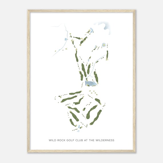 Wild Rock Golf Club at the Wilderness Wisconsin Watercolor Map Poster