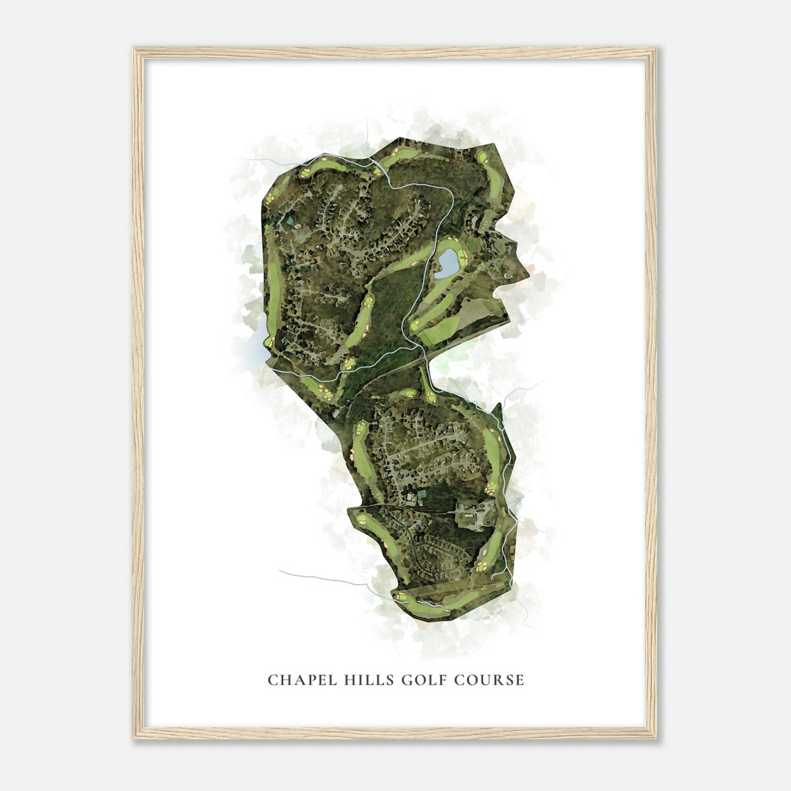 Chapel Hills Golf Course Georgia Classic Watercolor Map Poster - Image 2