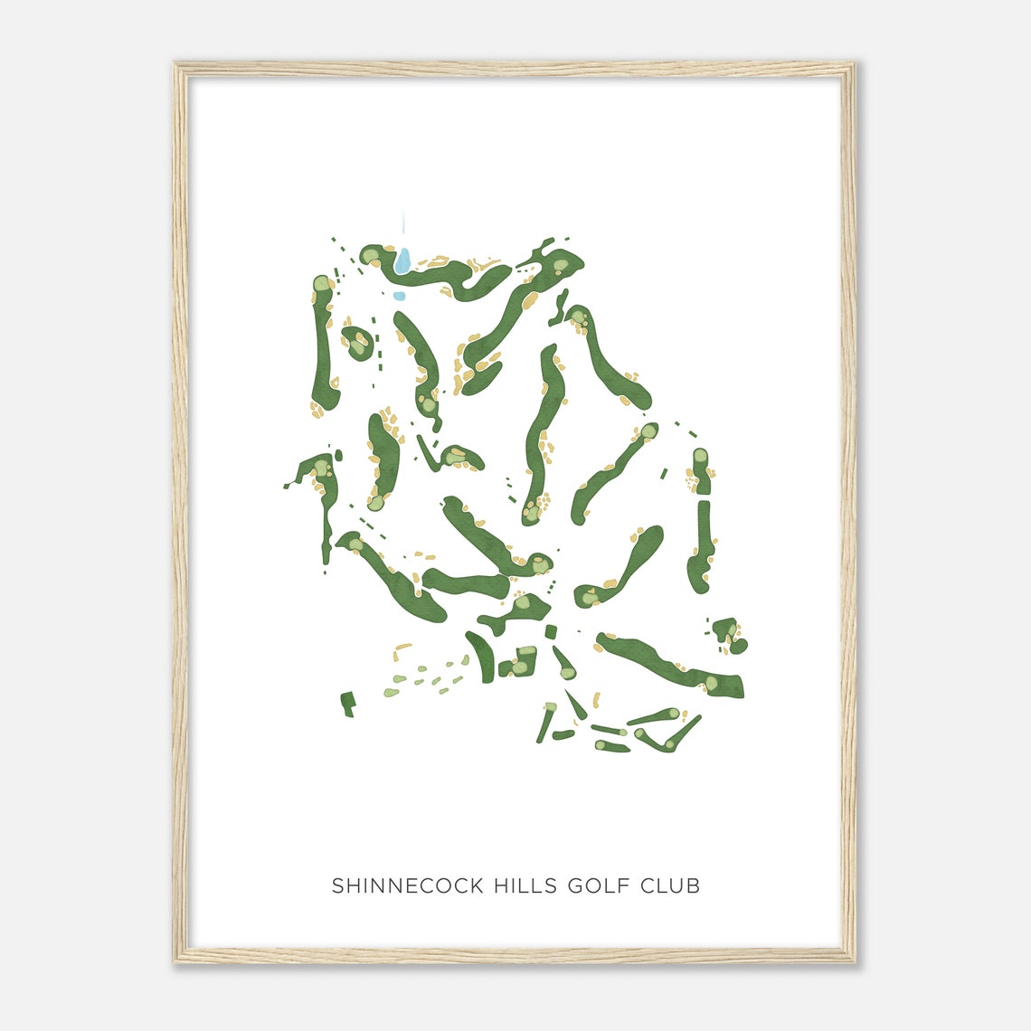 Shinnecock Hills Golf Club Modern Watercolor Golf Course Map Poster - Image 2