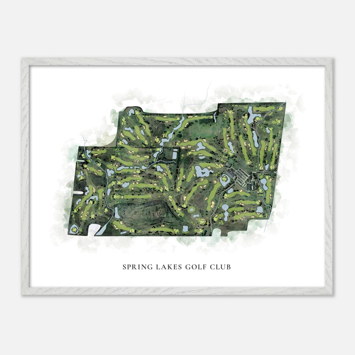 Spring Lakes Golf Club Canada Classic Watercolor Golf Map Poster - Image 3