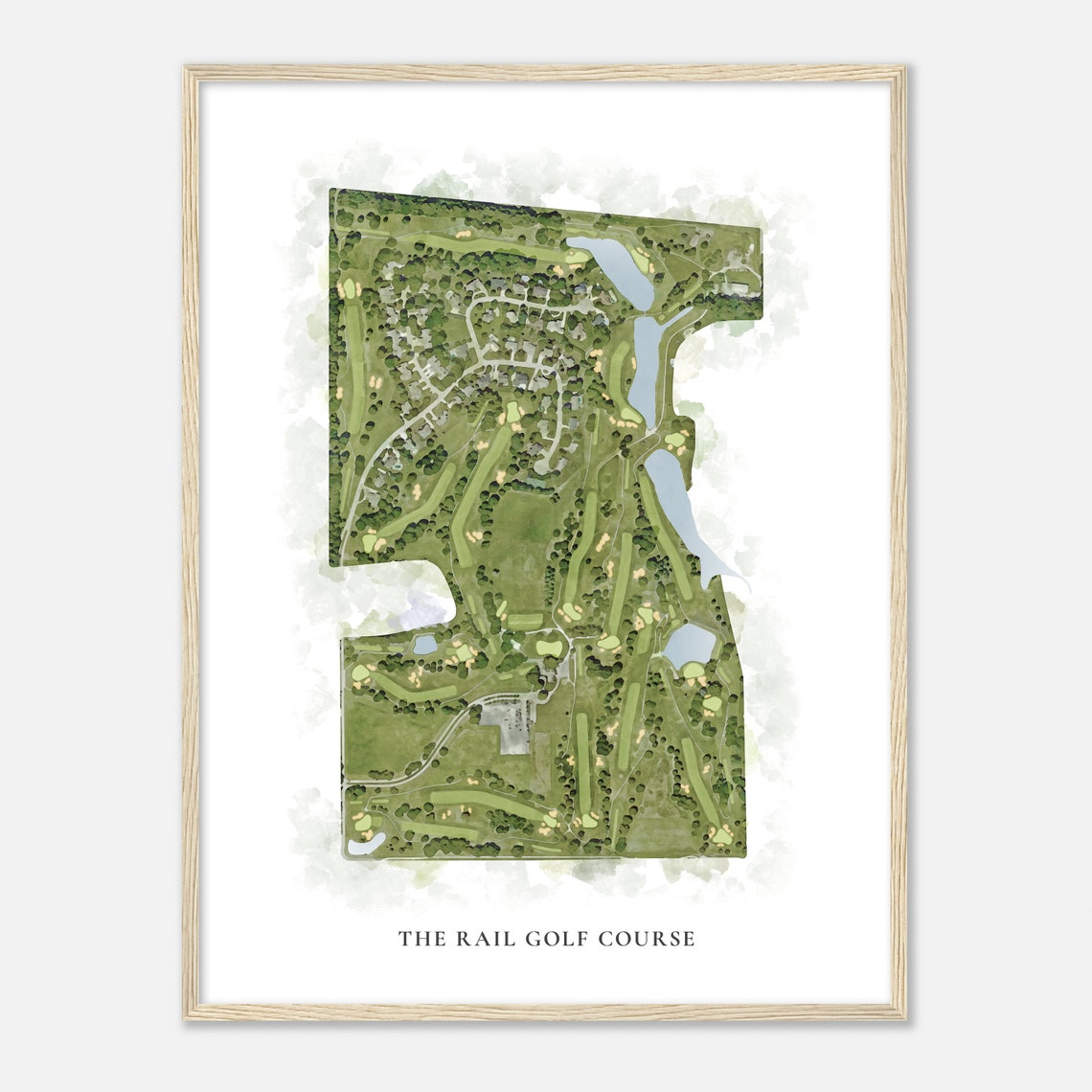 The Rail Golf Course Illinois Classic Watercolor Map Golfer Gift Golf Wall Art Golf Poster Print Course Layout - Image 2