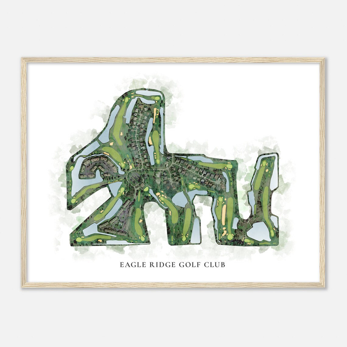 Eagle Ridge Golf Club Florida Classic Watercolor Golf Course Map Poster - Image 2