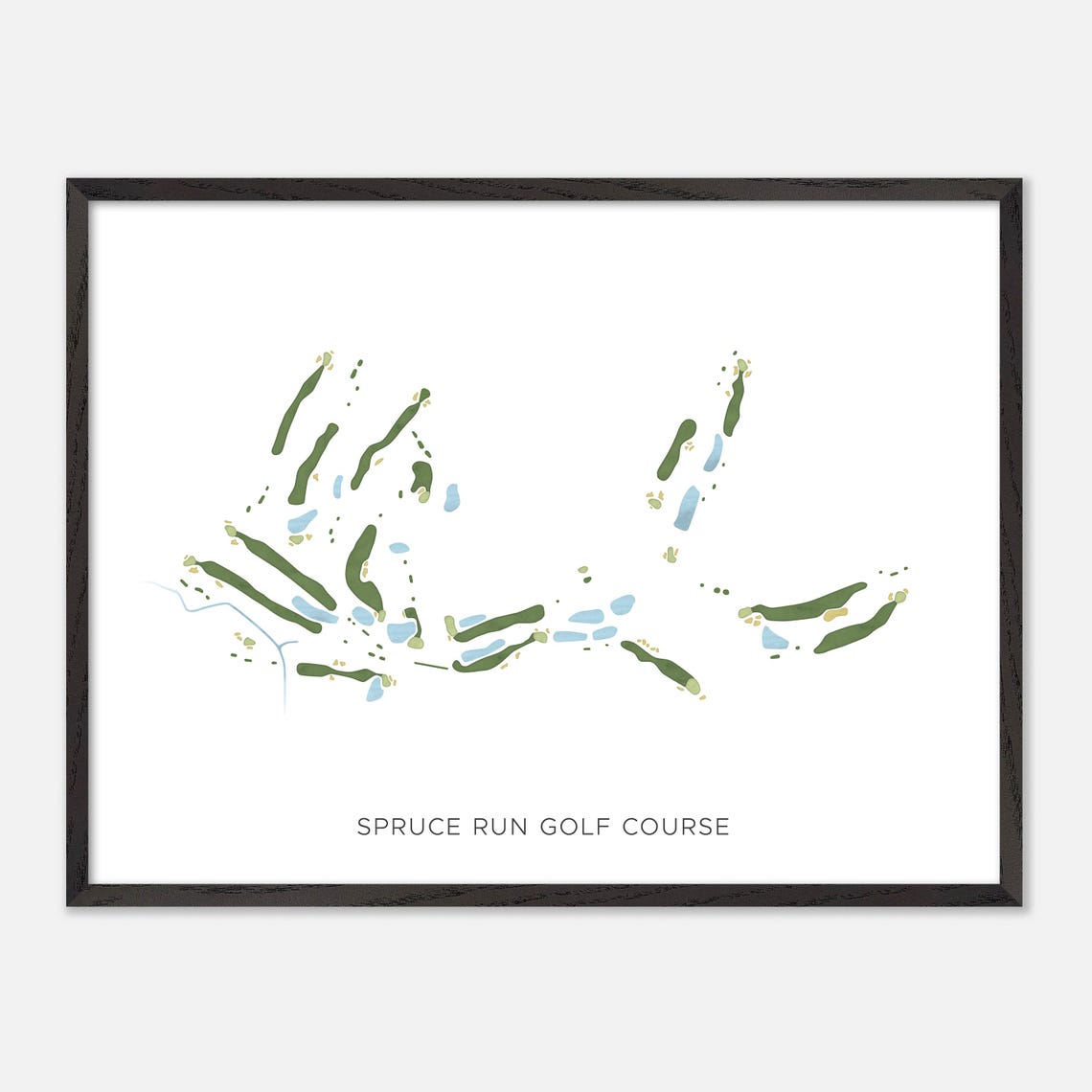 Spruce Run Golf Course Minimal Watercolor Fairway Map Poster - Image 5