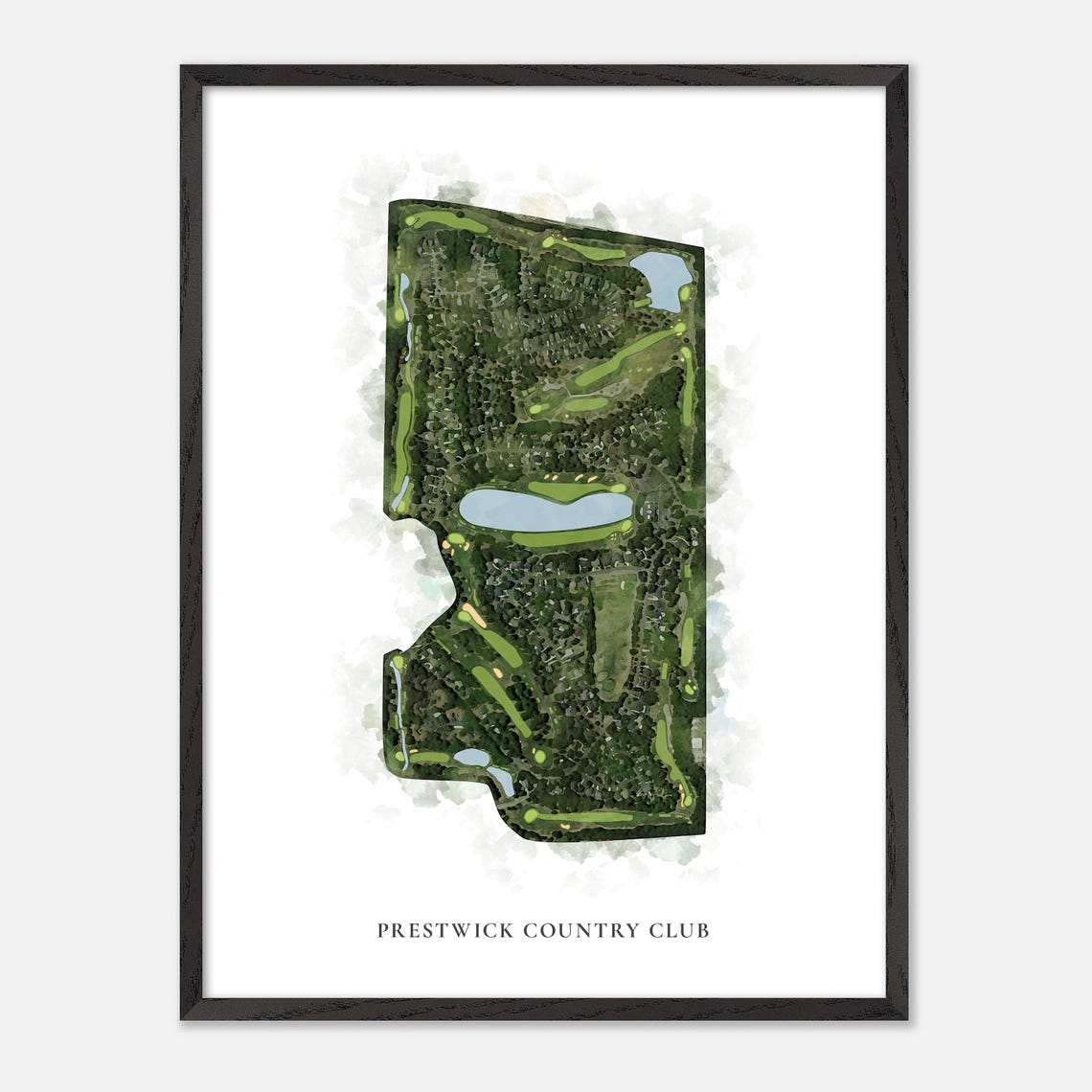 Prestwick Country Club South Carolina Classic Watercolor Map Poster - Image 3