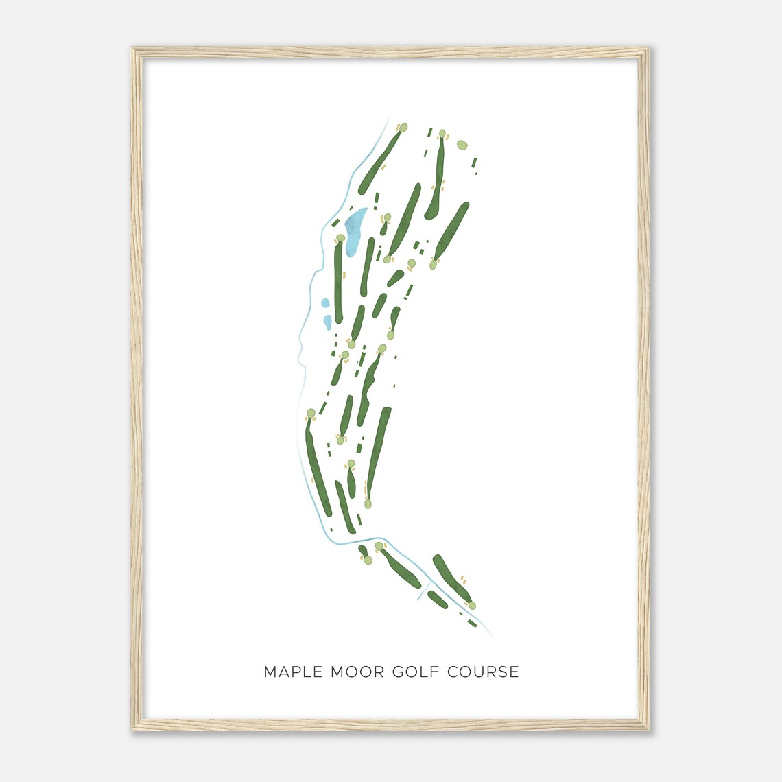 Maple Moor Golf Course New York Modern Watercolor Map Golfer Gift Golf Wall Art Golf Poster Print Course Layout