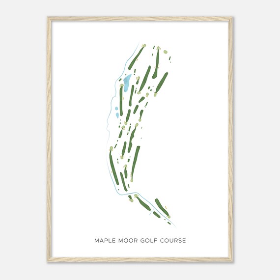 Maple Moor Golf Course New York Modern Watercolor Map Golfer Gift Golf Wall Art Golf Poster Print Course Layout