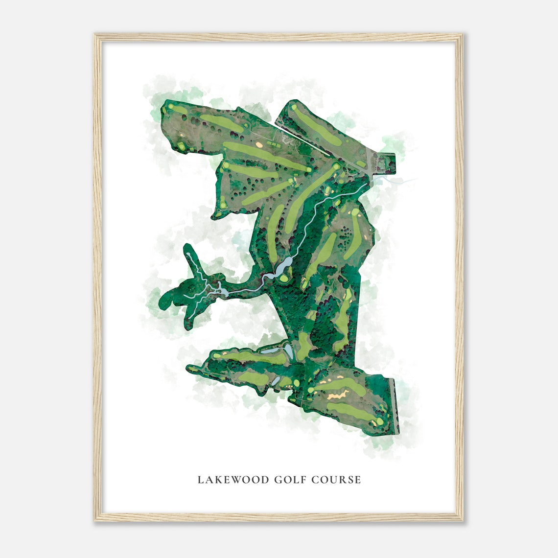 Lakewood Golf Course Maine Classic Watercolor Golf Course Map Poster - Image 2