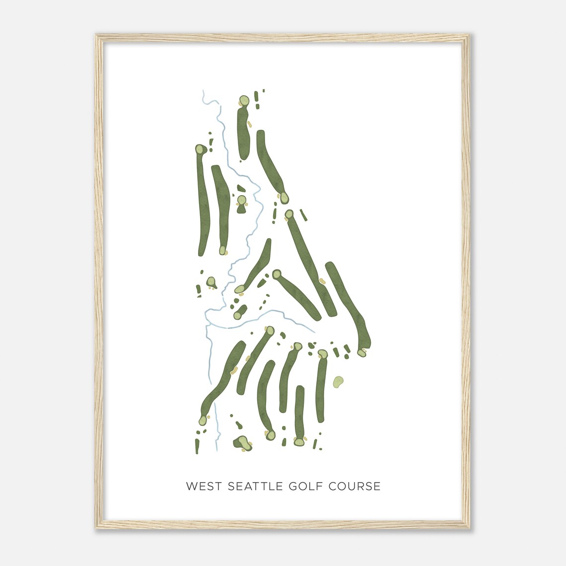 West Seattle Golf Course Washington Modern Watercolor Map Golfer Gift Golf Wall Art Golf Poster Print Course Layout - Image 2