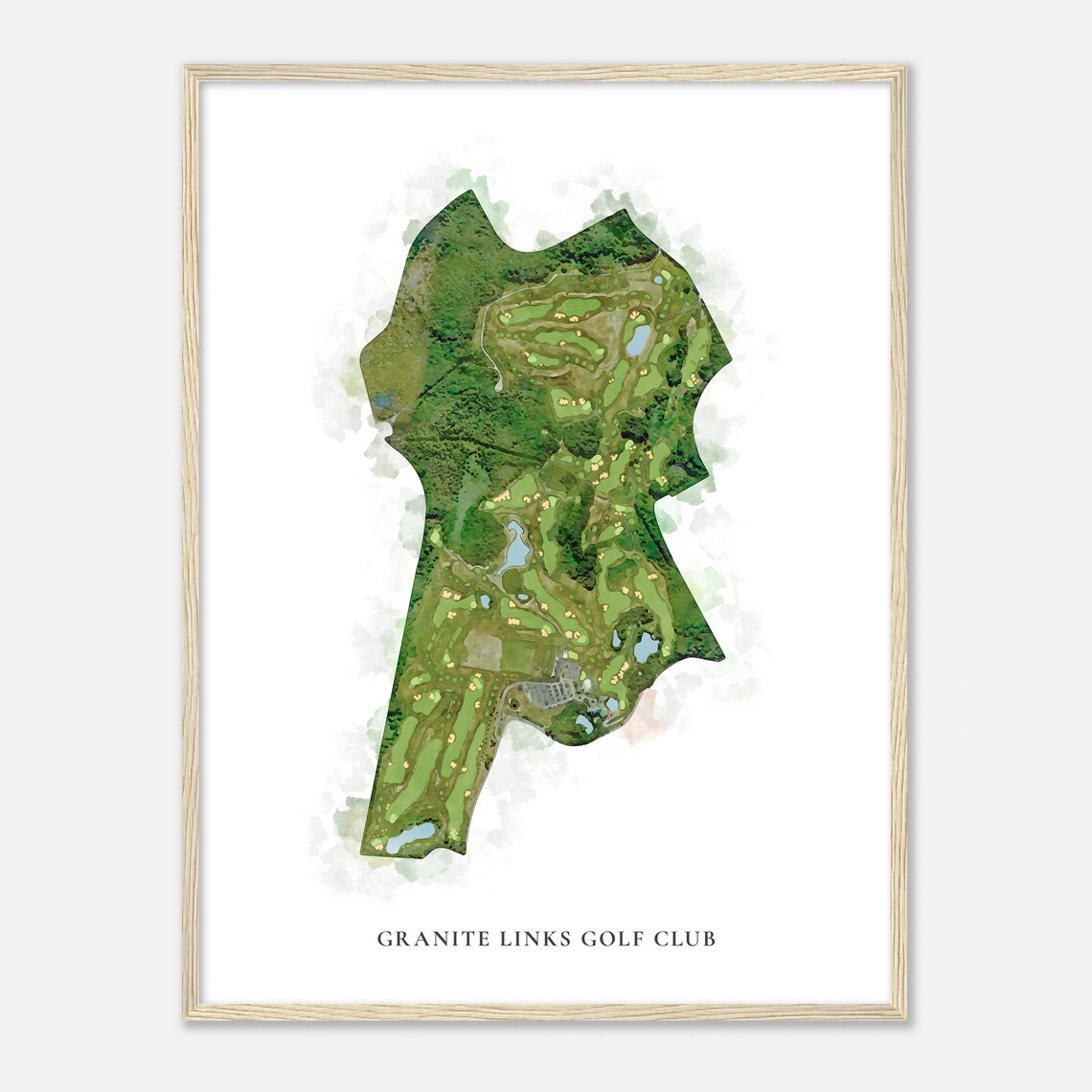 Granite Links Golf Club Massachusetts Classic Watercolor Map Golfer Gift Golf Wall Art Golf Poster Print Course Layout - Image 2