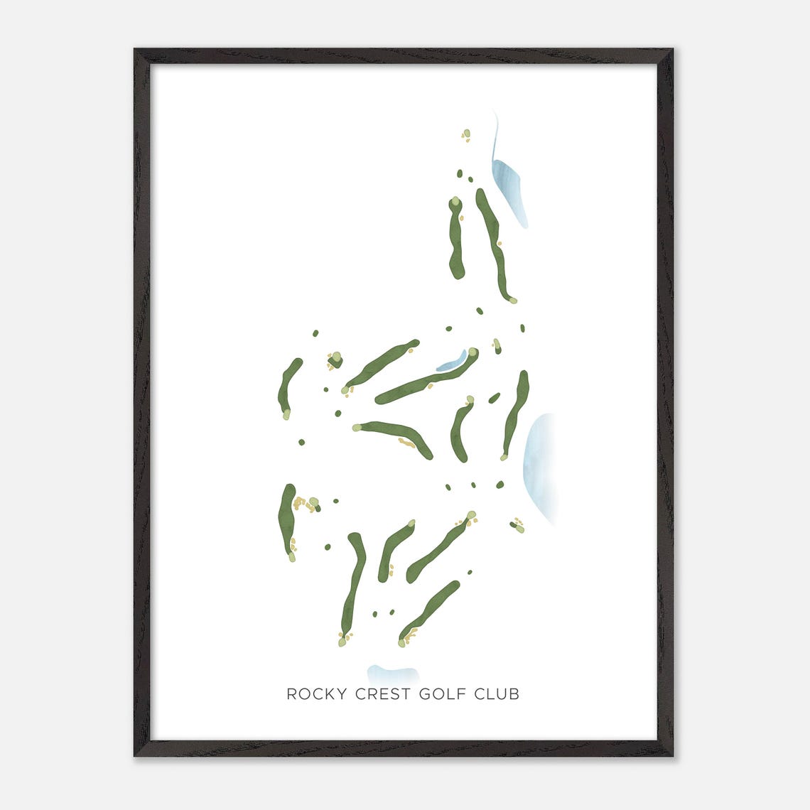 Rocky Crest Golf Club Modern Minimalist Watercolor Golf Map Poster - Image 2