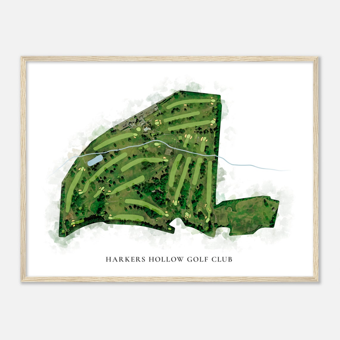 Harkers Hollow Golf Club New Jersey Classic Watercolor Golf Map Poster