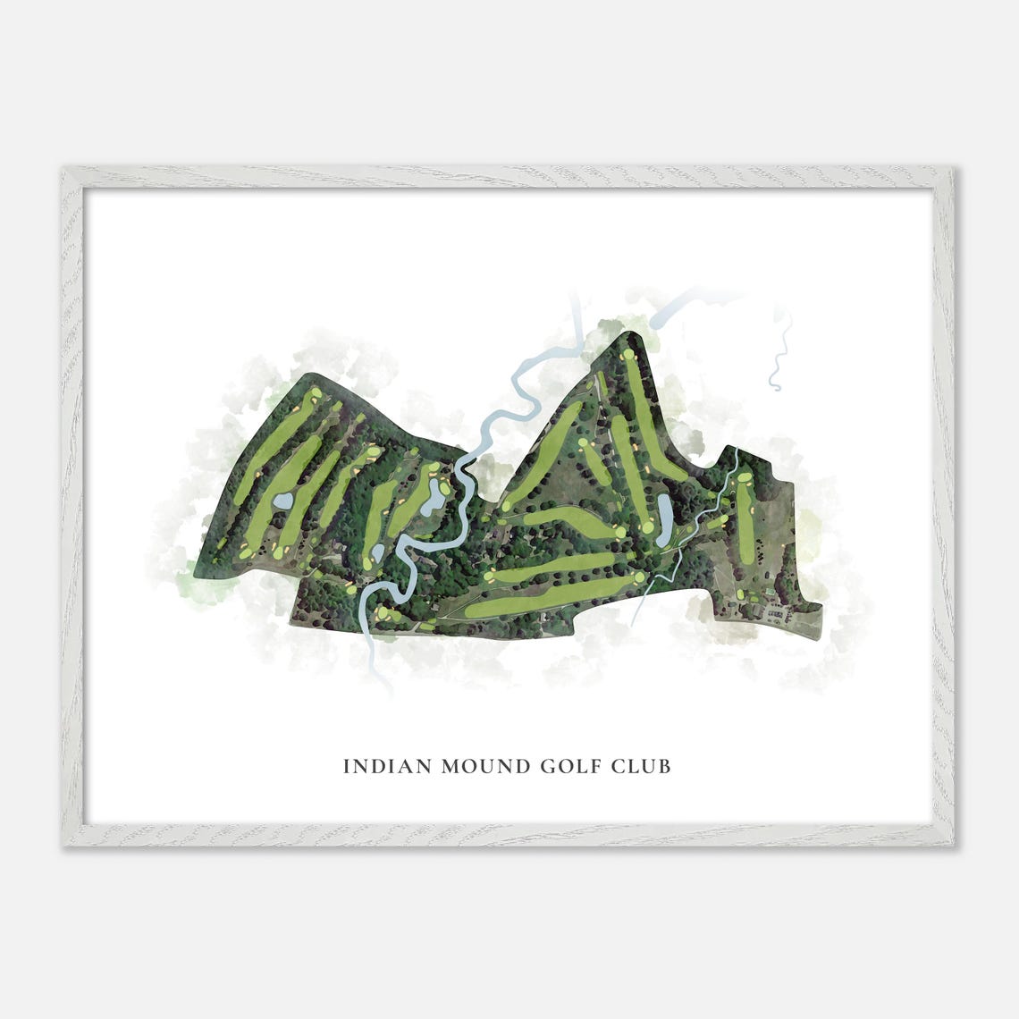 Indian Mound Golf Club New Hampshire Classic Watercolor Map Poster - Image 4