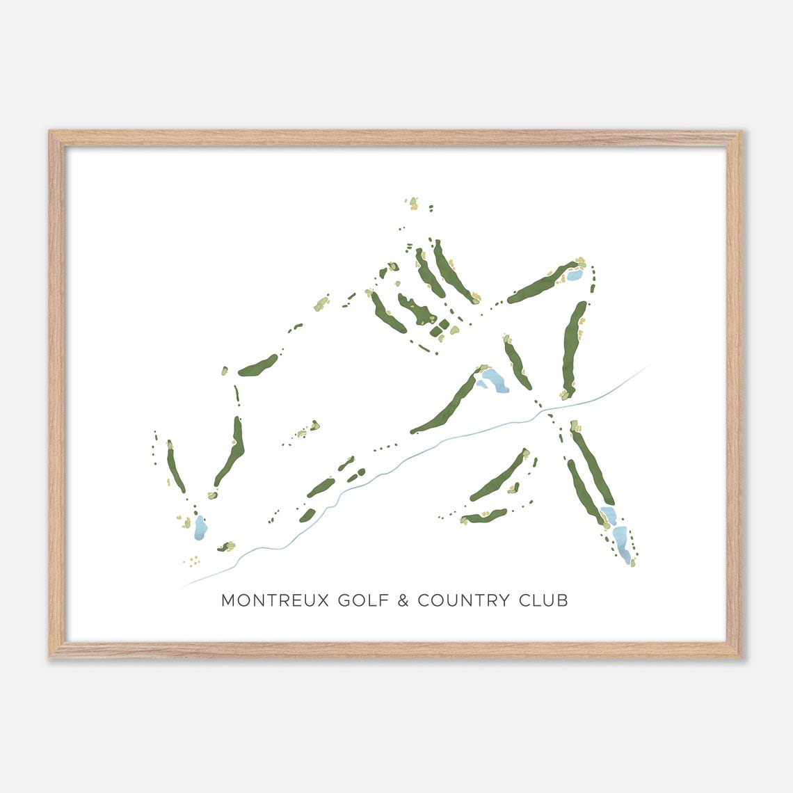 Montreux Golf Country Club Reno Nevada Modern Watercolor Map Poster