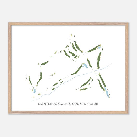 Montreux Golf Country Club In Reno Nevada Modern Watercolor Map Golfer Gift Golf Wall Art Golf Poster Print Course Layout