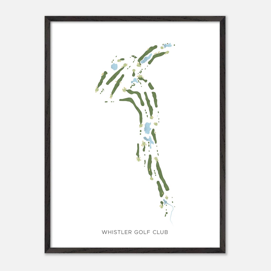 Whistler Golf Club Modern Minimalist Watercolor Golf Map Poster - Image 2
