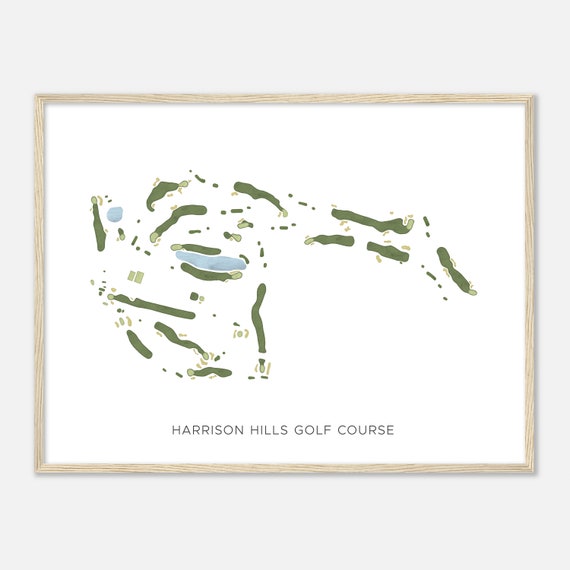 Harrison Hills Golf Course Indiana Modern Watercolor Map Golfer Gift Golf Wall Art Golf Poster Print Course Layout