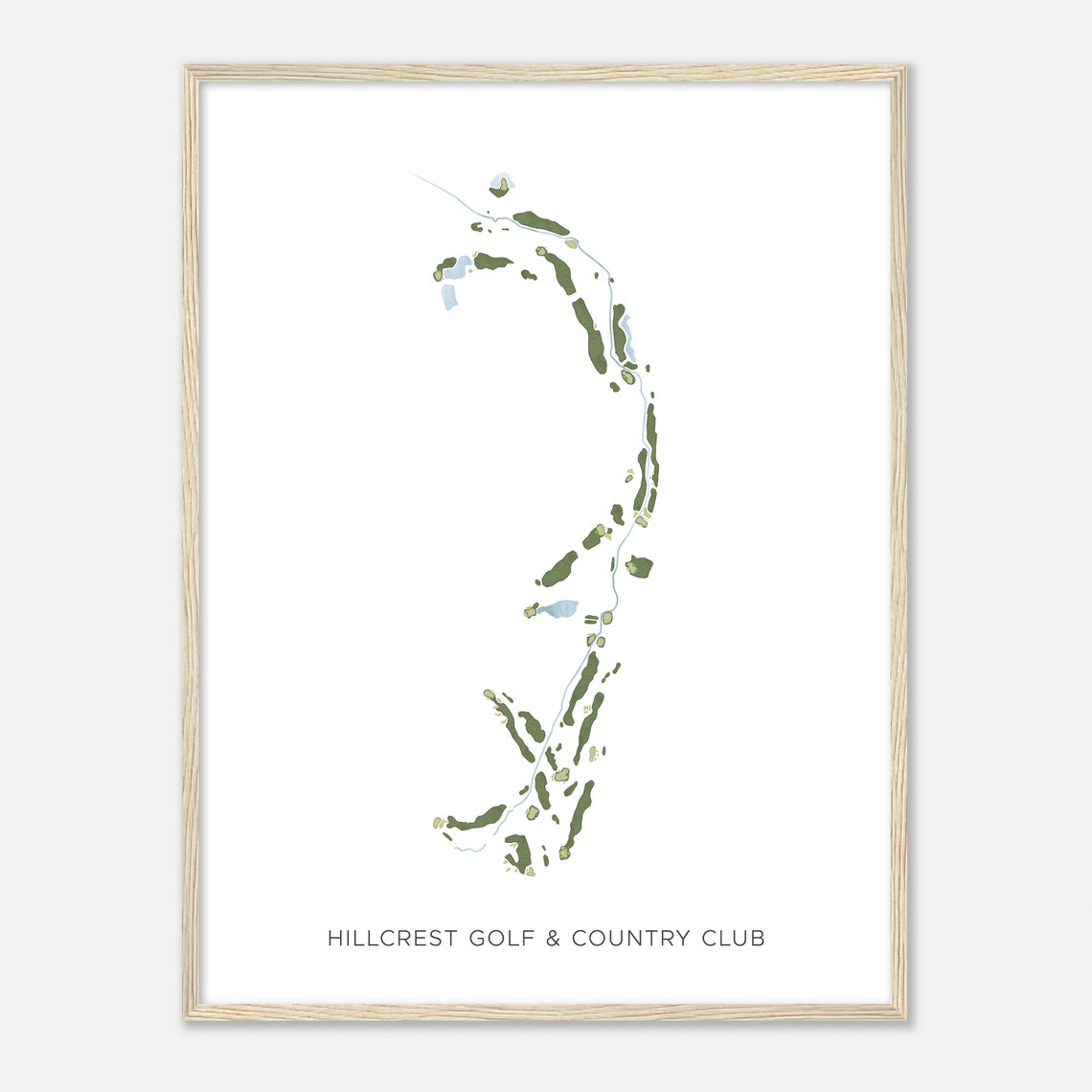 Hillcrest Golf And Country Club Map Golfer Gift Modern Print