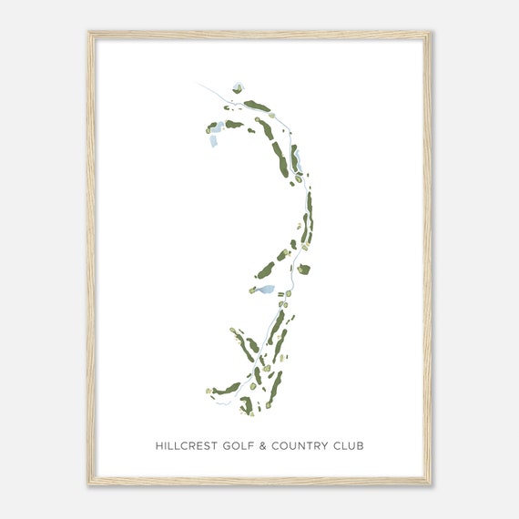 Hillcrest Golf Country Club Indiana Modern Watercolor Map Golfer Gift Golf Wall Art Golf Poster Print Course Layout