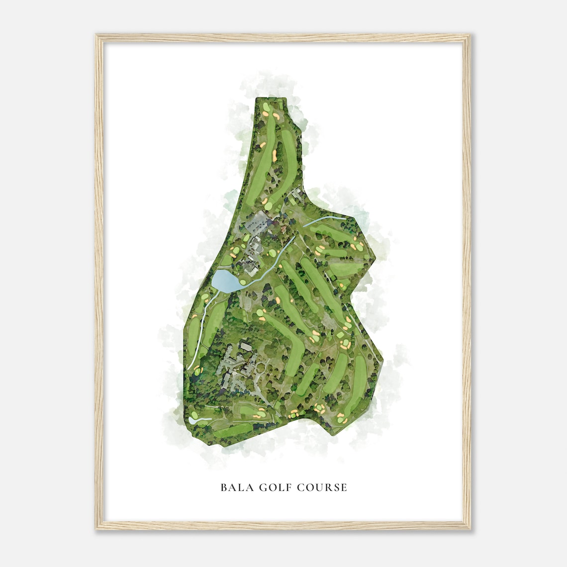 Bala Golf Course Pennsylvania Classic Watercolor Map Golfer Gift Golf Wall Art Golf Poster Print Course Layout