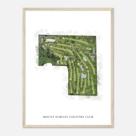 Mount Hawley Country Club Illinois Classic Watercolor Map Golfer Gift Golf Wall Art Golf Poster Print Course Layout