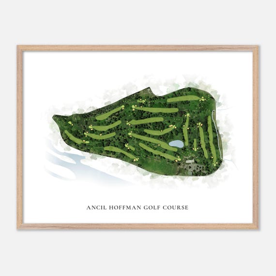 Ancil Hoffman Golf Course In Carmichael California Classic Watercolor Map Golfer Gift Golf Wall Art Golf Poster Print