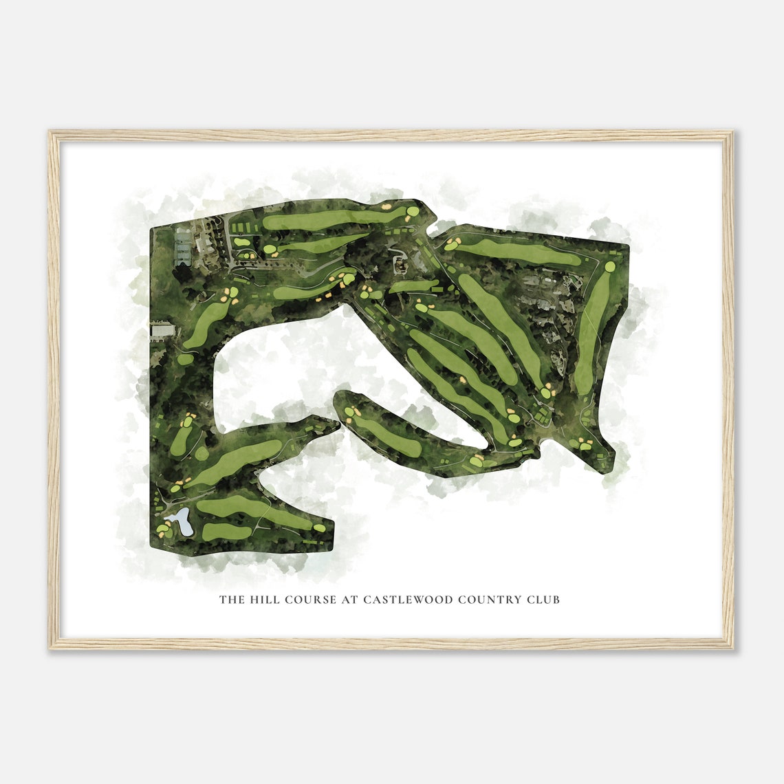 The Hill Course at Castlewood Country Club Classic Map Poster