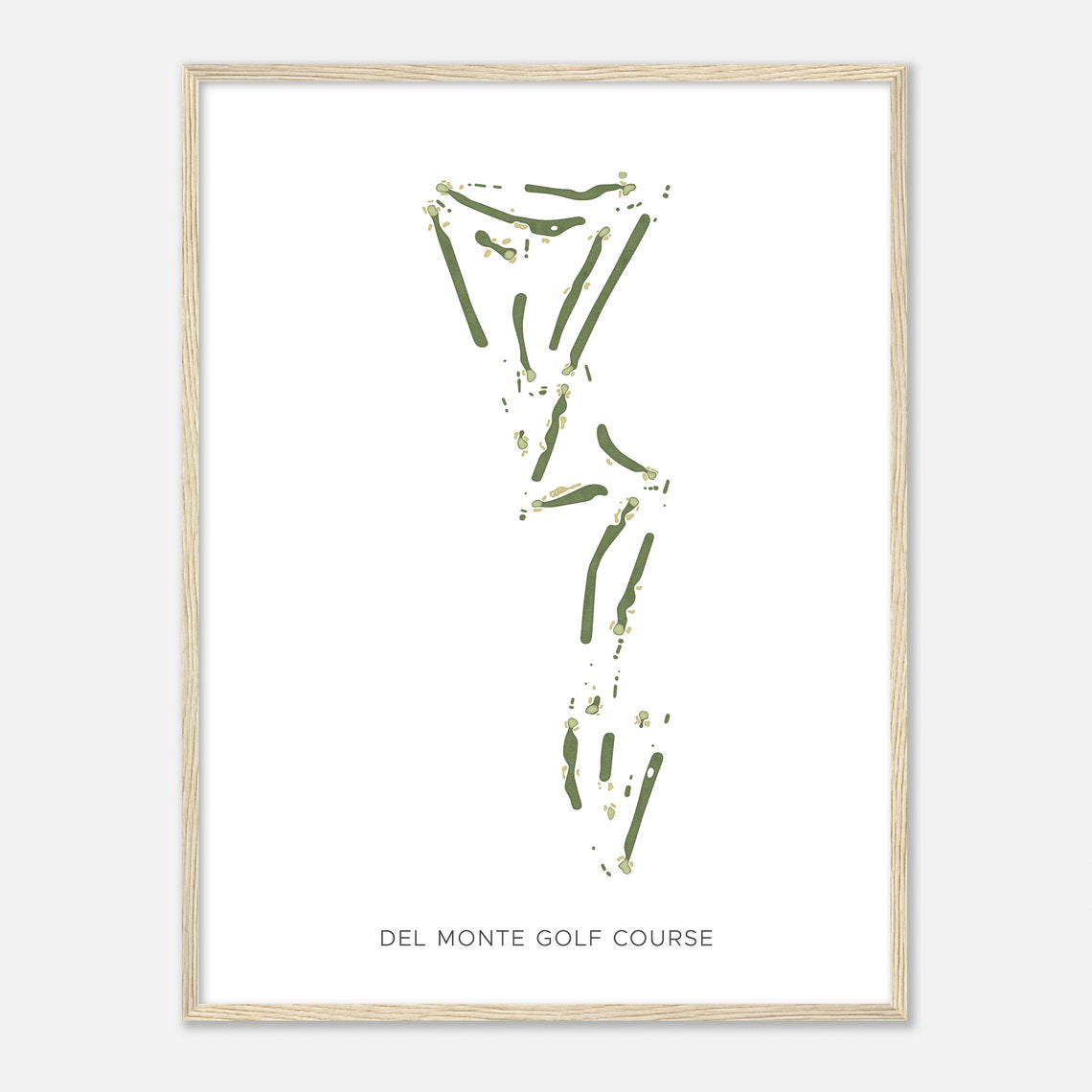 Del Monte Golf Course California Modern Watercolor Map Art Poster