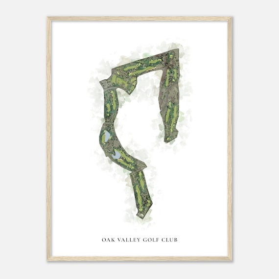 Oak Valley Golf Club California Classic Watercolor Map Golfer Gift Golf Wall Art Golf Poster Print Course Layout