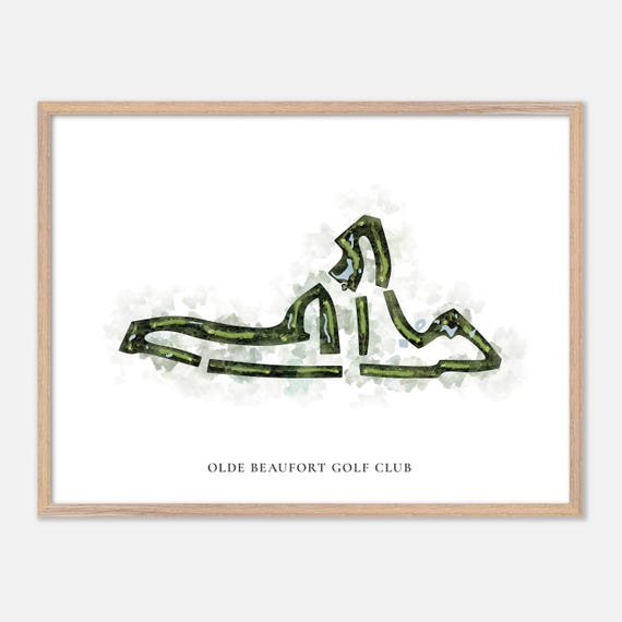 Olde Beaufort Golf Club In Beaufort South Carolina Classic Watercolor Map Golfer Gift Golf Wall Art Golf Poster Print Course Layout