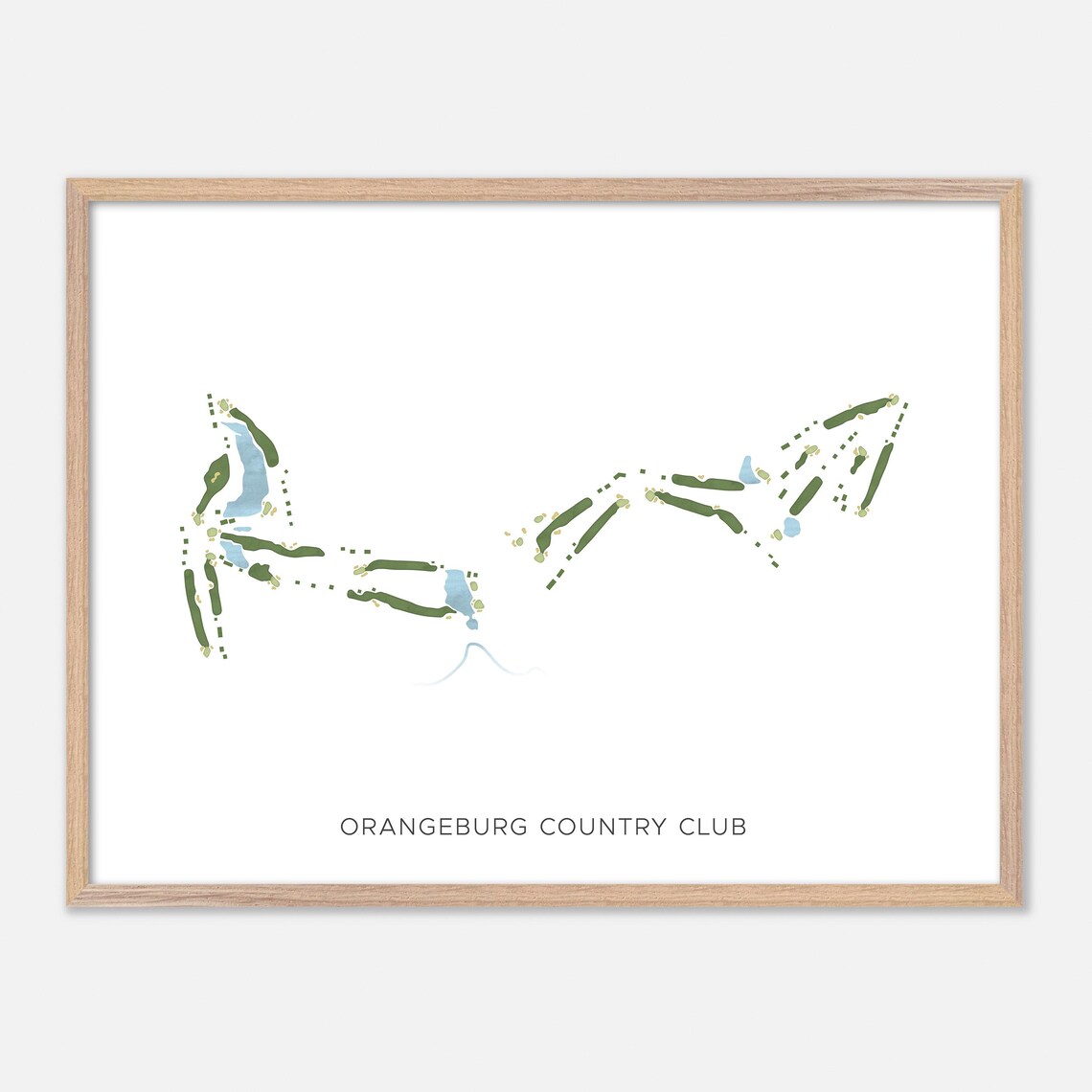 Orangeburg Country Club Orangeburg South Carolina Watercolor Map Poster