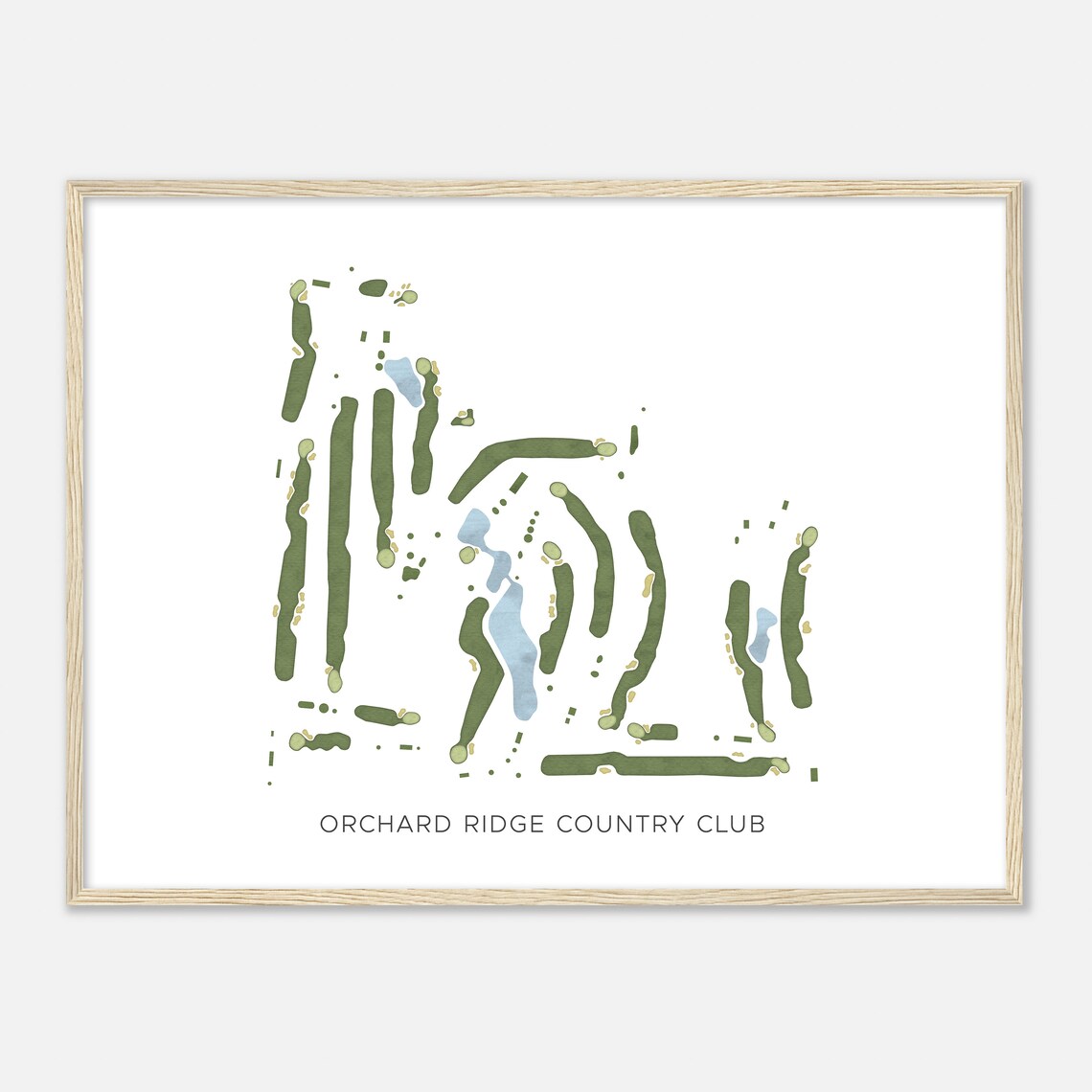 Orchard Ridge Country Club Modern Minimalist Watercolor Map Poster - Image 2