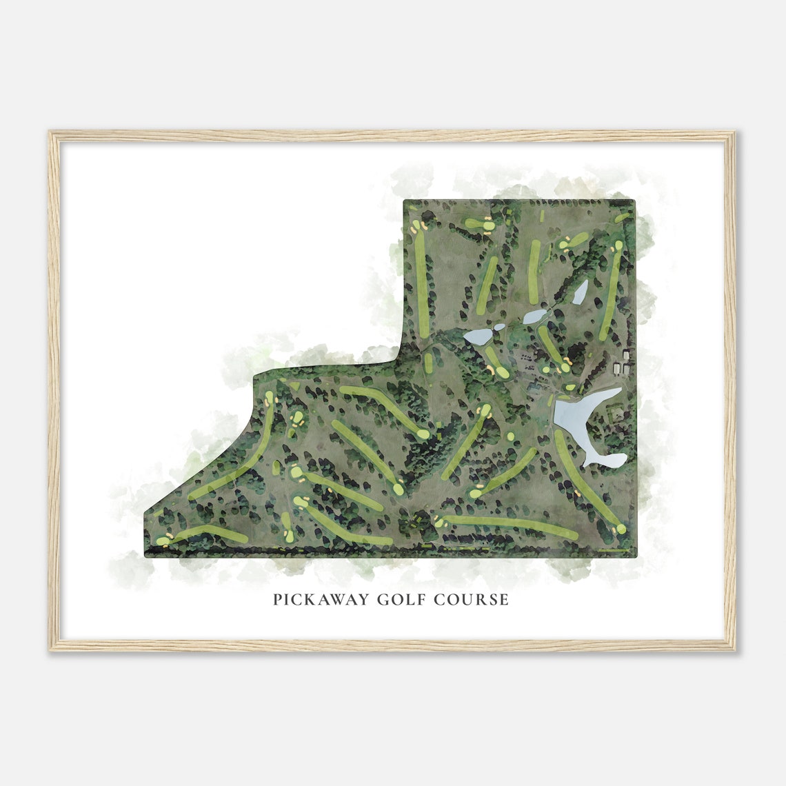 Pickaway Golf Course Ohio Classic Watercolor Map Golfer Gift Golf Wall Art Golf Poster Print Course Layout