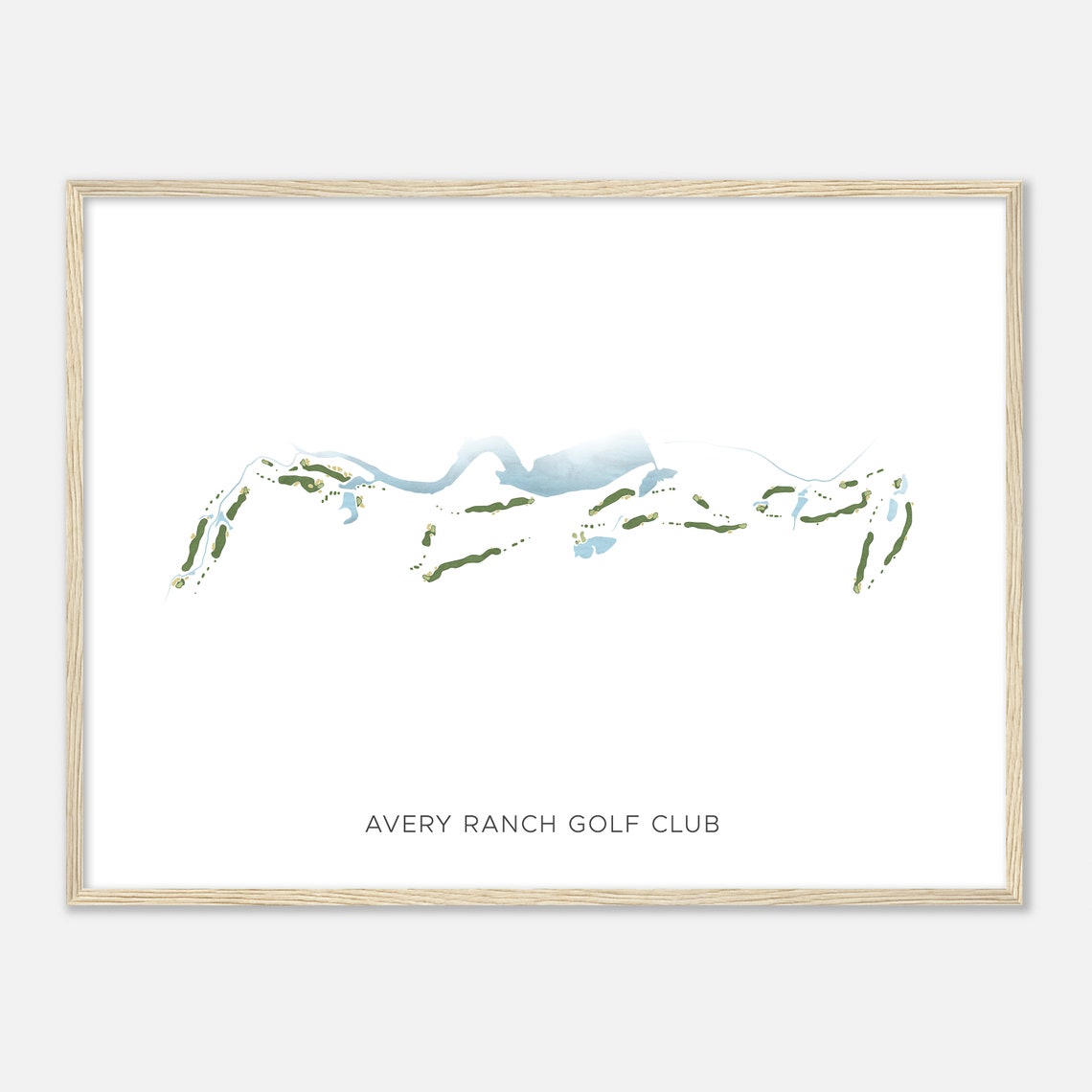 Avery Ranch Golf Club Elegant Minimalist Golf Course Map Poster - Image 2