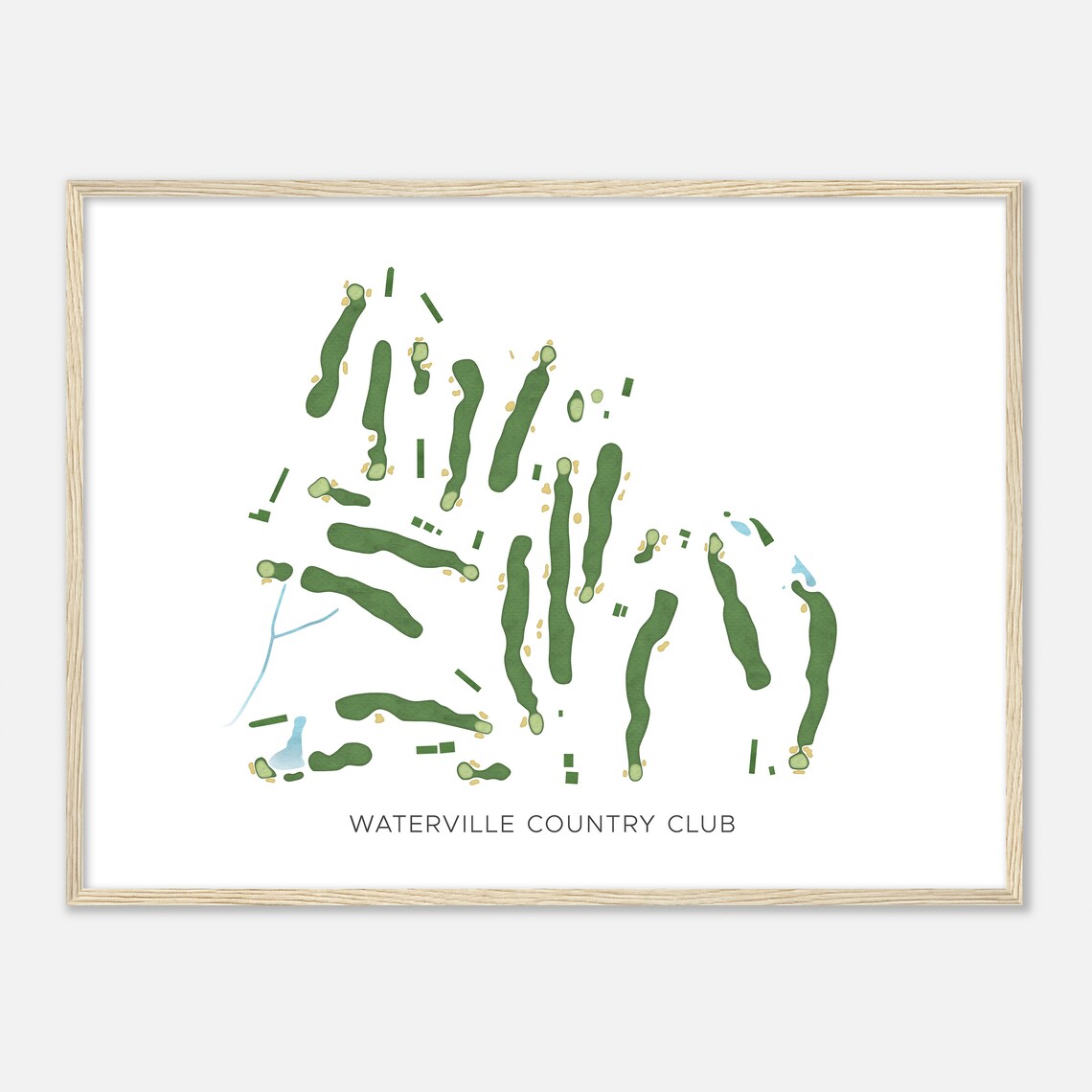 Waterville Country Club Modern Minimalist Golf Course Map Poster