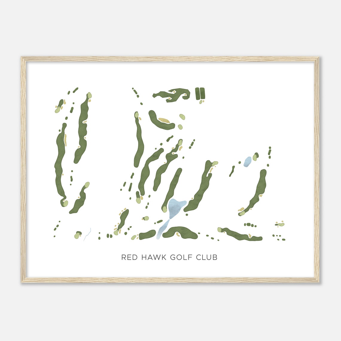 Red Hawk Golf Club Modern Minimalist Course Layout Map Poster