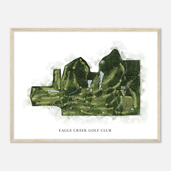 Eagle Creek Golf Club Indiana Classic Watercolor Map Golfer Gift Golf Wall Art Golf Poster Print Course Layout