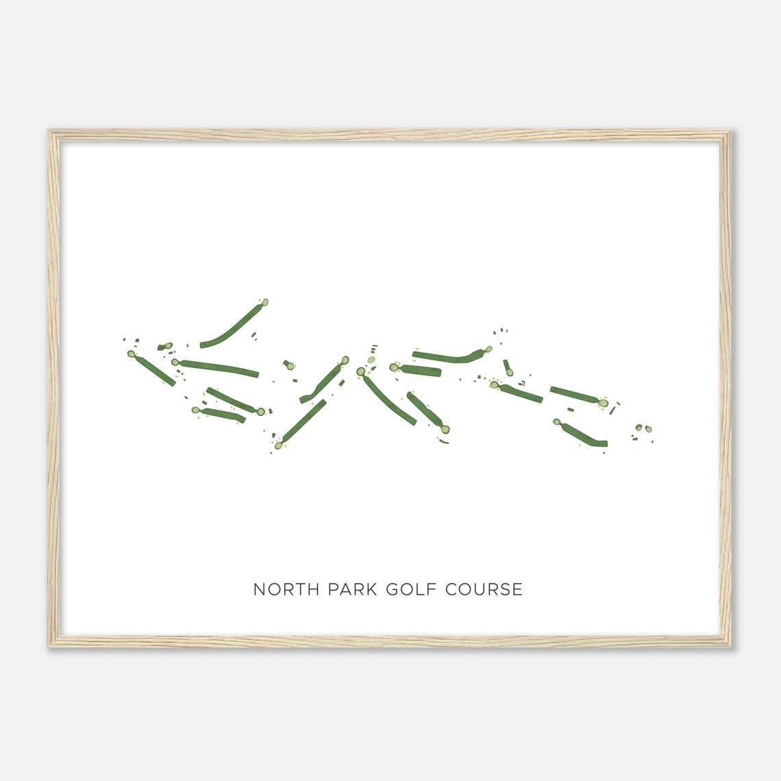 North Park Golf Course Pennsylvania Modern Watercolor Golf Map Poster