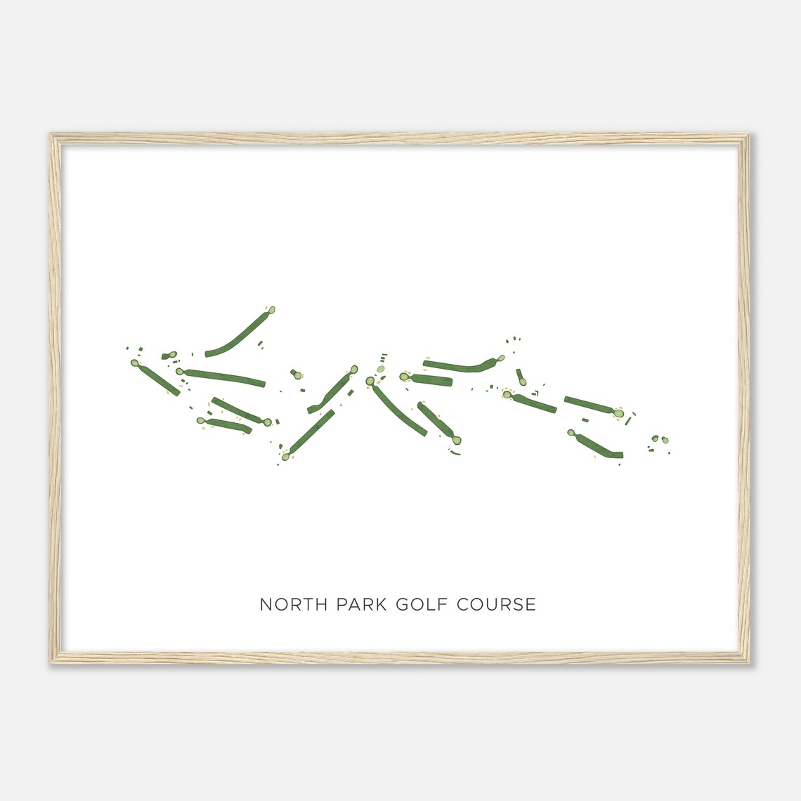 North Park Golf Course Pennsylvania Modern Watercolor Map Golfer Gift Golf Wall Art Golf Poster Print Course Layout