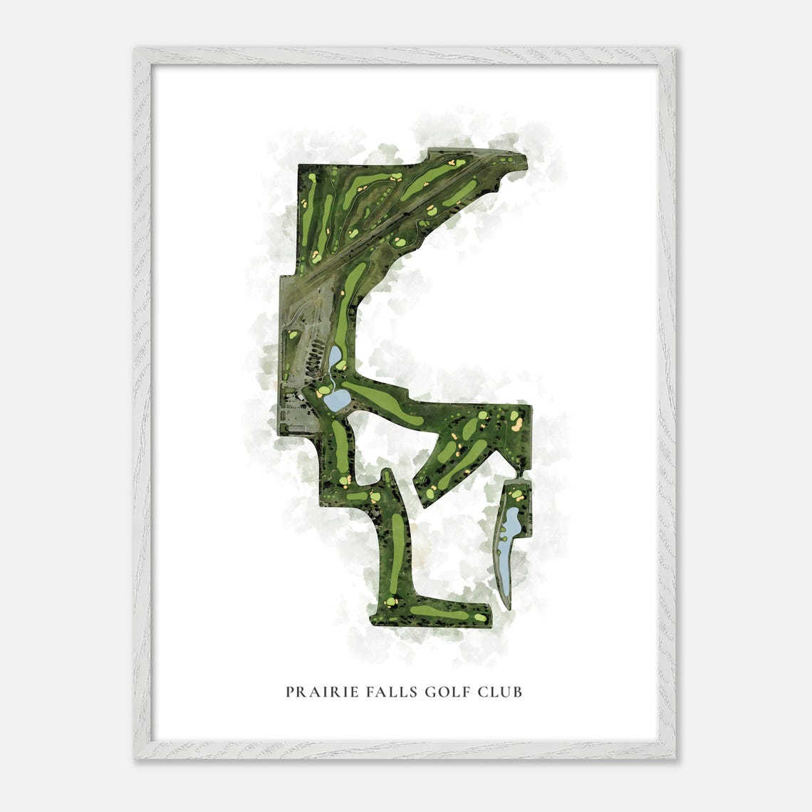 Prairie Falls Golf Club Idaho Classic Watercolor Course Map Poster - Image 2
