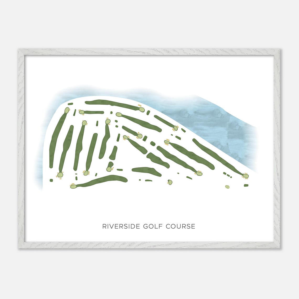 Riverside Golf Course Edmonton Minimalist Watercolor Map Poster - Image 3
