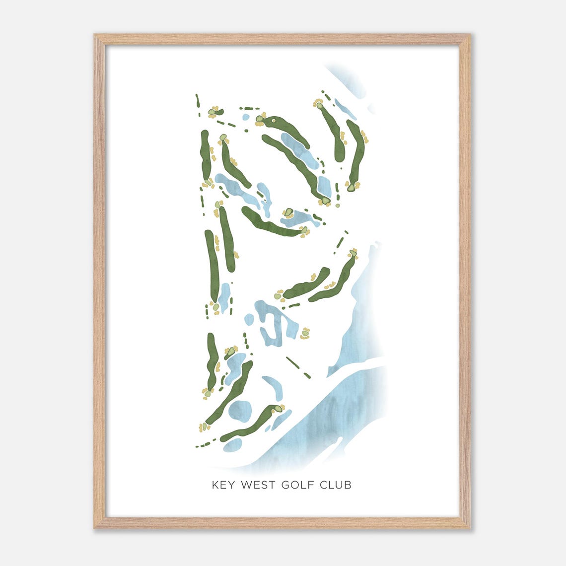 Key West Golf Club Florida Minimalist Golf Course Map Wall Art - Image 6