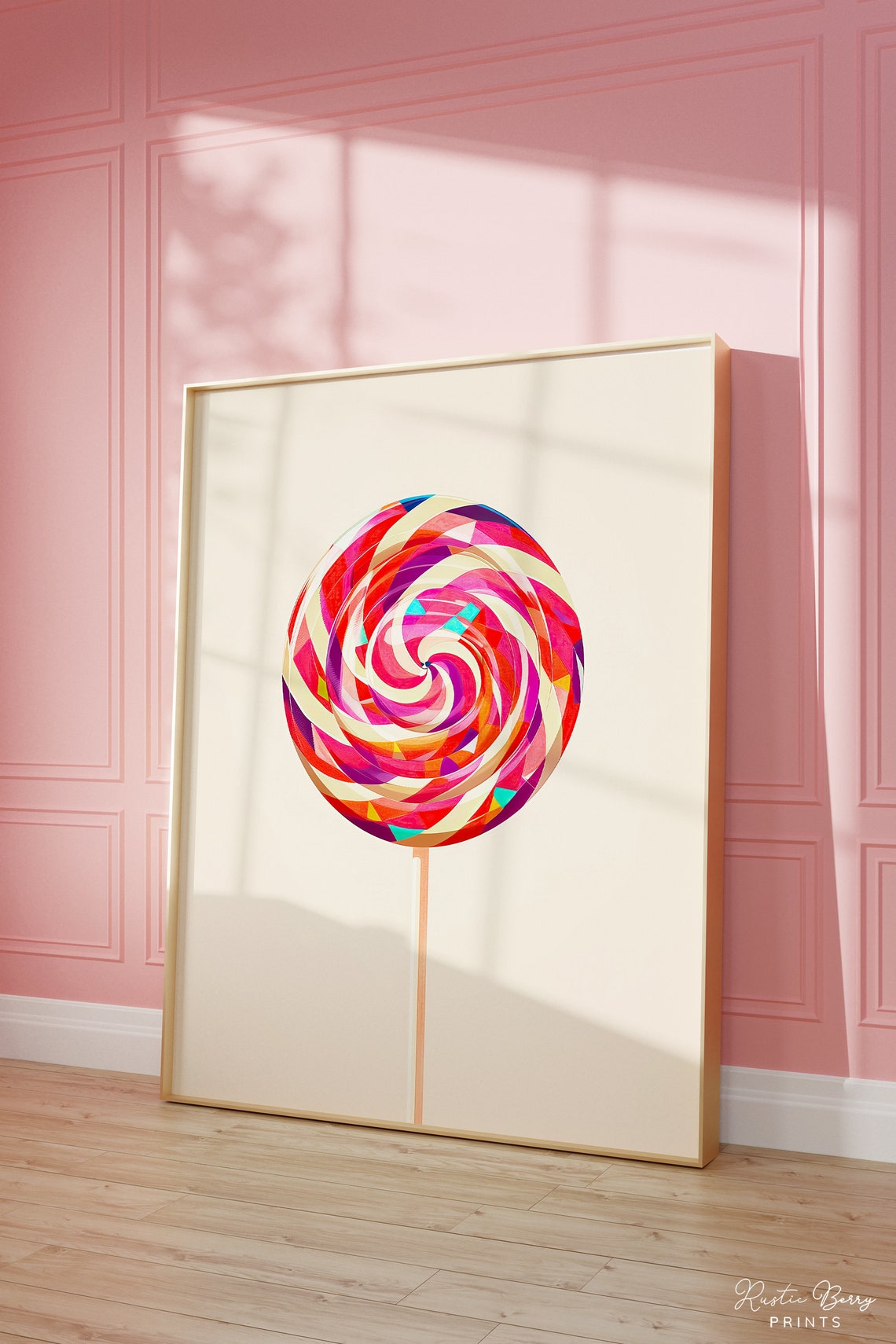 Retro Lollipop Art Print Wall Art Poster Candy Art Preppy Trendy Kitchen Decor